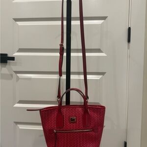 Dooney & Bourke Red Crossbody Bag with Gold Hardware